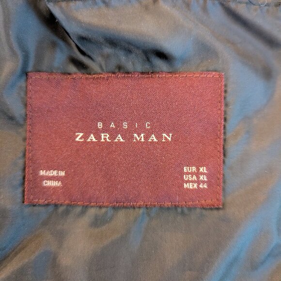Zara Men's quilted light jacket burgundy size XL - Picture 7 of 9